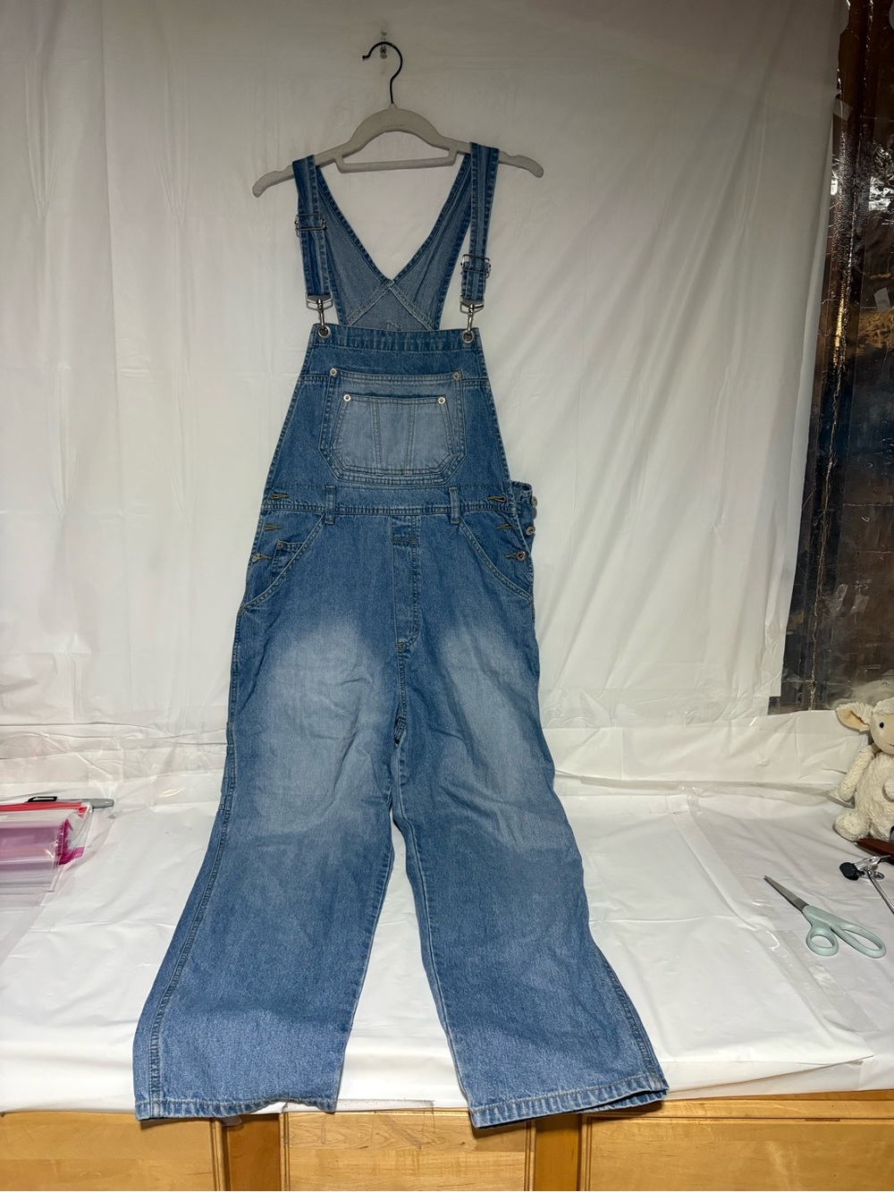 Blue Denim Women's Relaxed-Fit Overalls Jumpsuit